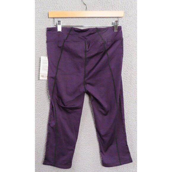 Kerrits Leggings Medium Groundwork Capri Stretch Purple Equestrian Pull On NEW - Picture 2 of 10